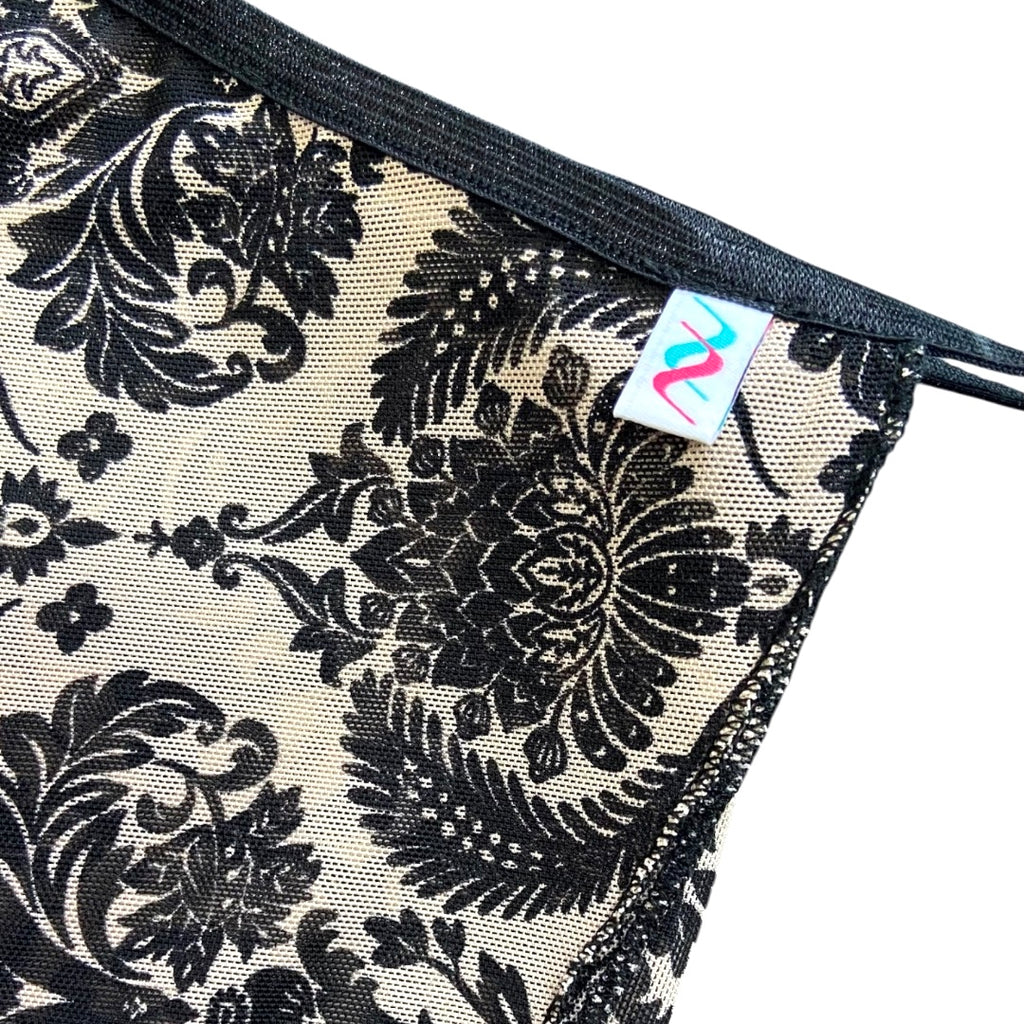 Falda corta mesh bohemio negro