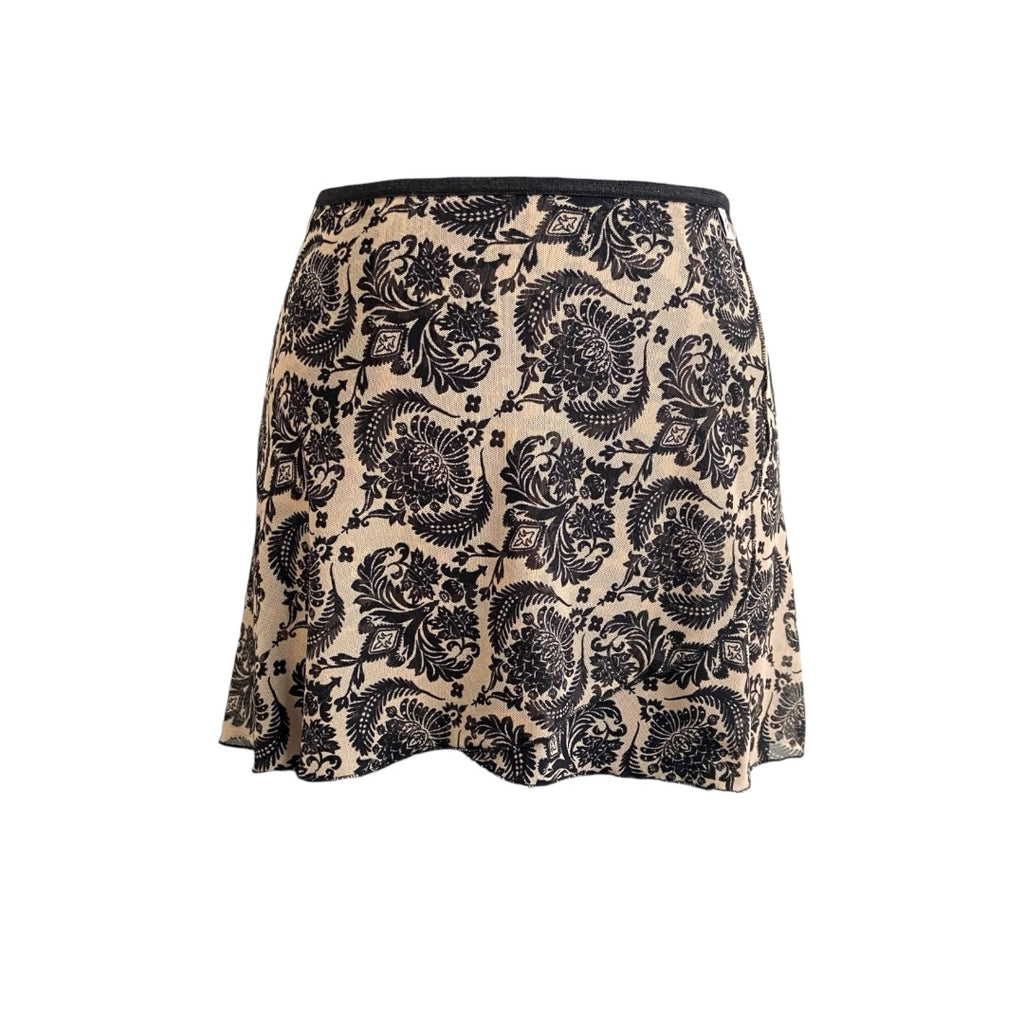 Falda corta mesh bohemio negro