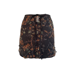 Falda corta shiffón corrugado bohemio