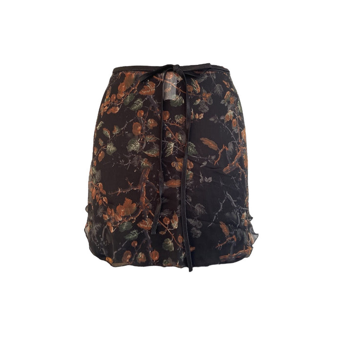 Falda corta shiffón corrugado bohemio
