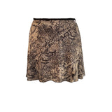 Falda corta mesh print manchas beige