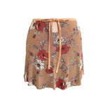 Falda corta mesh canela flores oriental